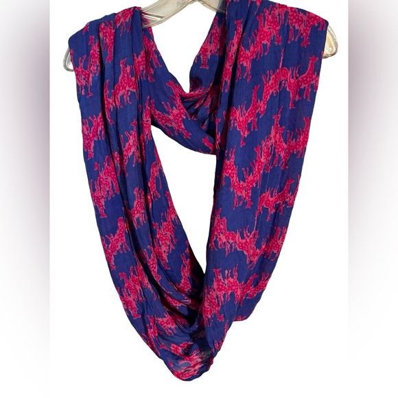 Lilly Pulitzer Accessories - Lilly Pulitzer Hot Pink and Blue Giraffe Print Infinity Women's Scarf